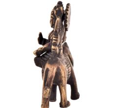Brass Durga Statue Lord Bhagwati Seated On Lion Idol