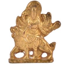 Brass Durga Statue Hand Carved Ritual Goddess Durga Statue