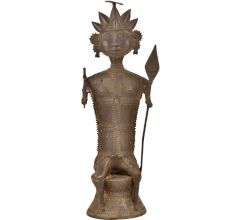 Brass Tribal Warrior Figurine Home Decor Statue