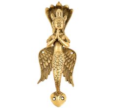 Brass Nag Kanya Door Handle With Golden Finish