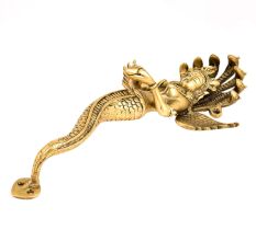 Brass Door Handle Naga Kanya Serpent Goddess Statue Handle