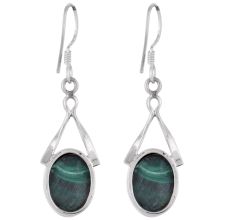 92.5 Sterling Silver Earrings Malachite Drop Earrings