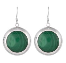 Fancy Malachite 92.5 Silver Earrings Hook Earrings