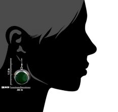 Fancy Malachite 92.5 Silver Earrings Hook Earrings