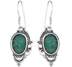92.5 Sterling Silver Earrings Green Aventurine Dangle and Drop Earrings for Women