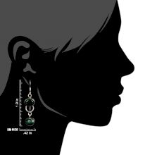 92.5  Sterling Silver Earrings Twin Jade Dangler Earrings