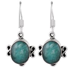 92.5 Sterling Silver Earrings Green Aventurine Earrings