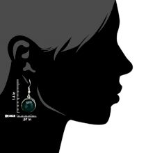 92.5 Sterling Silver Earrings Green Onyx Faceted Drop Earrings