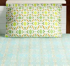 Bombay Dyeing Blue And Green Abstract 120 TC Cotton Double 1 Bedsheet With 2 Pillow Covers