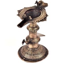 Traditional Brass Oil lamp Peacock Deepak Diya Stand Showpiece