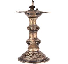 Traditional Brass Oil lamp Peacock Deepak Diya Stand Showpiece