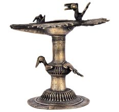 Brass Oil Lamp From Orissa Dhokra WorkÂ Bird Figurines
