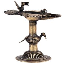 Brass Oil Lamp From Orissa Dhokra WorkÂ Bird Figurines