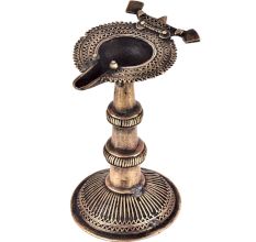 Brass Oil Lamp Rare Handcrafted Deepak With Detailed Engravings