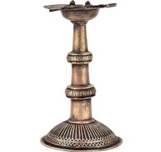 Brass Oil Lamp Rare Handcrafted Deepak With Detailed Engravings
