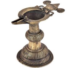 Brass Oil Lamp Rare Collectable Worship Lamp With Stand