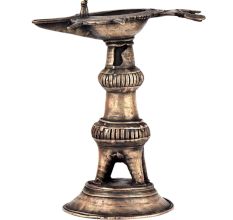 Handcrafted Brass Oil lamp Dhokra Brass Hand Oil Lamp