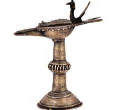 Peacock Brass Oil Lamp Traditional Handmade Worship lamp