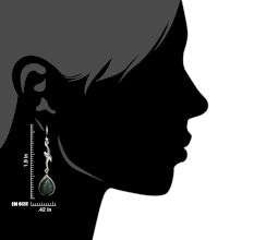 92.5 Sterling Silver Earrings Single Verde Aventurina Drop Hook Earring