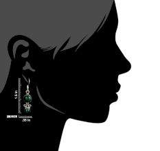 92.5 Sterling Silver Earrings Twin Malachite Round Drop Earrings