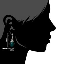 92.5 Sterling silver Earring Green Onyx Hook Everday Earring
