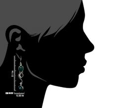 92.5 Sterling Silver Earrings Geometric Design Onyx Long Earring