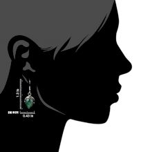 92.5 Sterling Silver Earrings Chrysoprase Drop Green Gem Stone