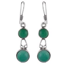 92.5 Sterling Silver Earings Light Green Jade Quartz Earrings