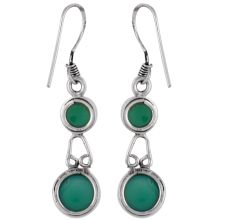 92.5 Sterling Silver Earings Light Green Jade Quartz Earrings