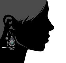 92.5 Sterling Silver Earrings Green Malachite Big Tear Drop Earings