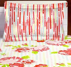 Bombay Dyeing Orange Floral 120 TC Cotton Double 1 Bedsheet With 2 Pillow Covers