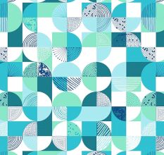 Bombay Dyeing Blue Aqua Geometric 180 TC Cotton Double 1 Bedsheet With 2 Pillow Covers