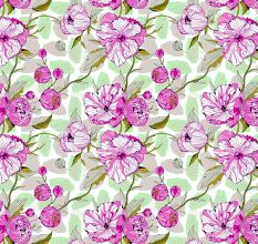 Bombay Dyeing Pink White Big Floral 180 TC Cotton Double 1 Bedsheet With 2 Pillow Covers