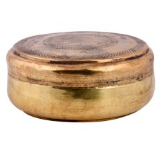 Beautiful Brass Tiffin Box Hand Engraved Design Brass Chapati Box