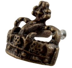 Antique Crown Iron Dresser Knob