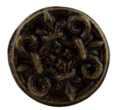 Antique Floral Round Iron Cabinet Knob