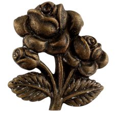 Antique Rose With Branch Iron Dresser Knob
