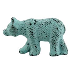 Antique Sage Green Bear Iron Dresser Knob