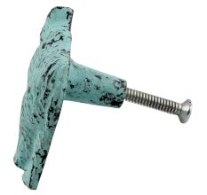 Antique Sage Green Bear Iron Dresser Knob
