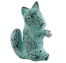 Antique Sage Green Squirrel Iron Dresser Knob