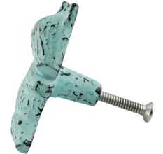 Antique Sage Green Squirrel Iron Dresser Knob