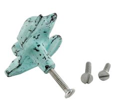 Antique Sage Green Squirrel Iron Dresser Knob