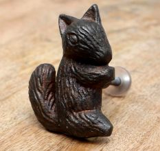 Antique Squirrel Iron Dresser Knob