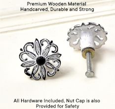 Antique White Floral Iron Cabinet Knobs