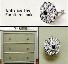 Antique White Floral Iron Cabinet Knobs
