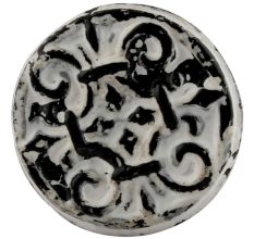 Antique White Floral Round Iron Cabinet Knob