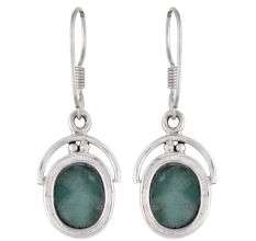 92.5 Sterling Silver Earrings Single Green Jade Earrings For Girls