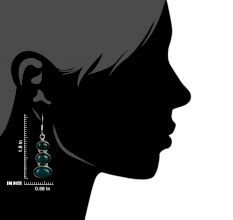 92.5 Sterling Silver Earrings Green Onyx Handset in sterling Silver Bezeles