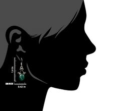 92.5 Sterling Silver Earings Oval  Malachite  Fancy Earrings