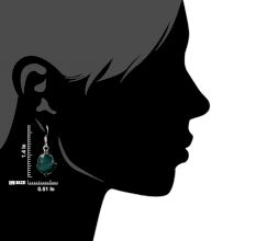 92.5 Sterling Silver Earings Amazonite Round Drop Fancy Earrings
